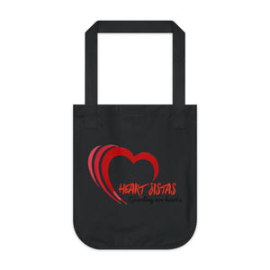Tote Bag — Heart Sistas / Stroke of My Heart Organic Canvas Tote (Heart Guardian Design)