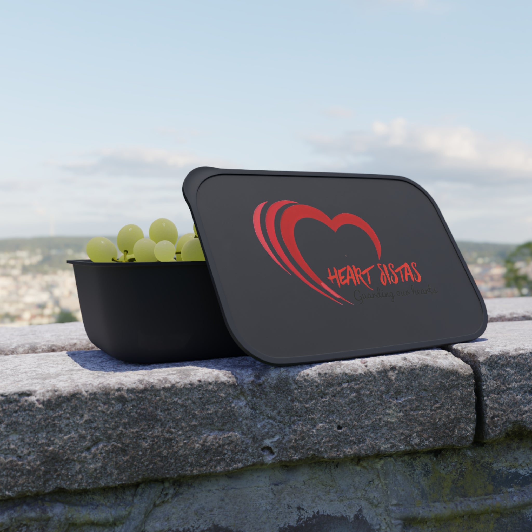 Heart Sistas Bento Box — Eco PLA Lunch Container with Utensils & Band