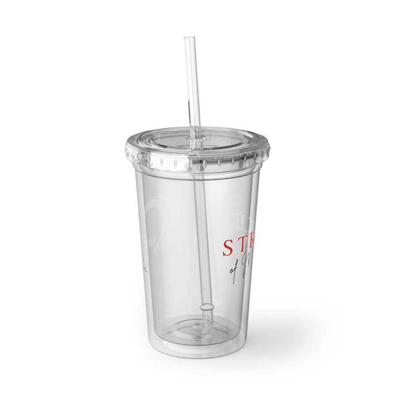 Acrylic Tumbler — 'Stroke of My Heart' Clear Reusable Cup with Straw