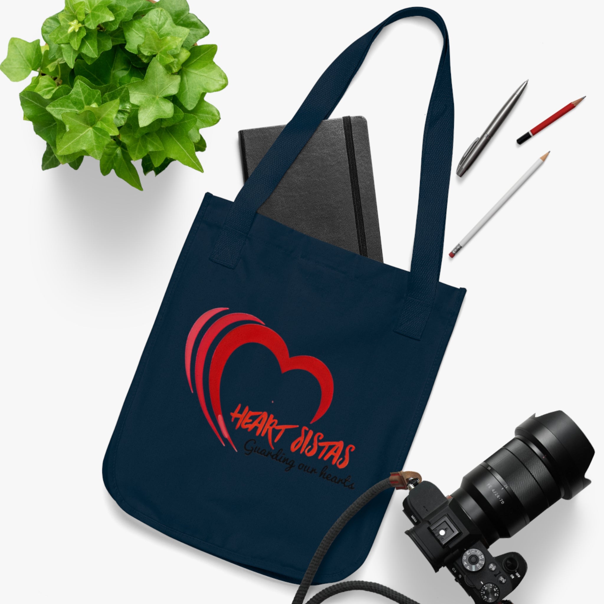 Tote Bag — Heart Sistas / Stroke of My Heart Organic Canvas Tote (Heart Guardian Design)