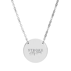 Stroke Awareness Circle Necklace — Engraved Medical Alert Pendant